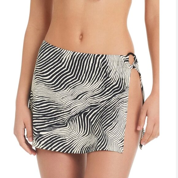 Red Carter Zebra Swim Coverup Skirt - Picture 1 of 2